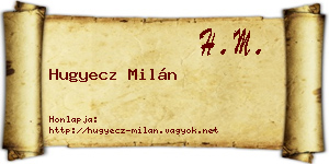 Hugyecz Milán névjegykártya