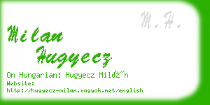 milan hugyecz business card